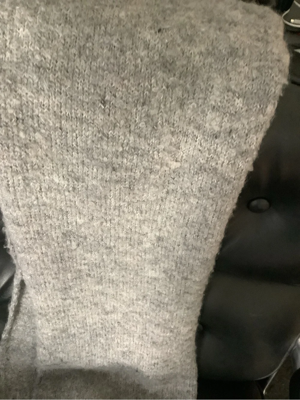 H&M Gray Textured Wool Blend Long Scarf